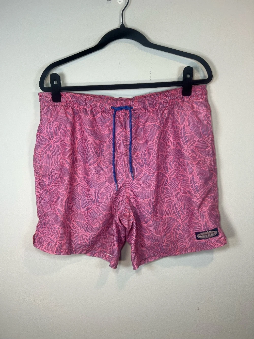 Vineyard Vines Linear Tropics Chappy Trunks Sunset Pink Lined Swim Shorts Medium